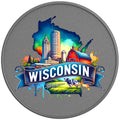WISCONSIN SILVER CARBON FIBER TIRE COVER