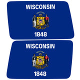 WISCONSIN STATE FLAG QUARTER WINDOW DRIVER & PASSENGER DECALS