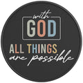 WITH GOD ALL THINGS ARE POSSIBLE BLACK CARBON FIBER TIRE COVER