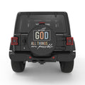 WITH GOD ALL THINGS ARE POSSIBLE PEARL  WHITE CARBON FIBER TIRE COVER