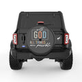 WITH GOD ALL THINGS ARE POSSIBLE BLACK CARBON FIBER TIRE COVER