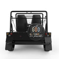 WITH GOD ALL THINGS ARE POSSIBLE BLACK CARBON FIBER TIRE COVER FOR MOKE