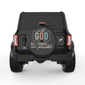WITH GOD ALL THINGS ARE POSSIBLE BLACK TIRE COVER