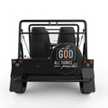 WITH GOD ALL THINGS ARE POSSIBLE BLACK TIRE COVER FOR MOKE