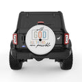 WITH GOD ALL THINGS ARE POSSIBLE PEARL  WHITE CARBON FIBER TIRE COVER