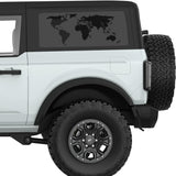 WORLD MAP QUARTER WINDOW DECAL FITS 2021+ FORD BRONCO 2 DOOR HARD TOP