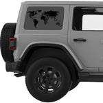 WORLD MAP QUARTER WINDOW DECAL FITS 2011-2018 JEEP WRANGLER 4 DOOR HARD TOP JKU