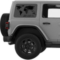 WORLD MAP QUOTE QUARTER WINDOW DECAL FITS 2011-2018 JEEP WRANGLER 4 DOOR HARD TOP JKU
