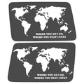WORLD MAP QUOTE QUARTER WINDOW DRIVER & PASSENGER DECALS