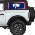 WYOMING STATE FLAG QUARTER WINDOW DECAL FITS 2021+ FORD BRONCO 2 DOOR HARD TOP