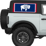 WYOMING STATE FLAG QUARTER WINDOW DECAL FITS 2021+ FORD BRONCO 2 DOOR HARD TOP