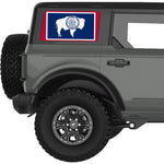 WYOMING STATE FLAG QUARTER WINDOW DECAL FITS 2021+ FORD BRONCO 4 DOOR HARD TOP