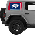 WYOMING STATE FLAG QUARTER WINDOW DECAL FITS 2011-2018 JEEP WRANGLER 4 DOOR HARD TOP JKU