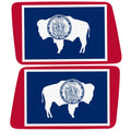 WYOMING STATE FLAG QUARTER WINDOW DRIVER & PASSENGER DECALS