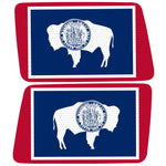 WYOMING STATE FLAG QUARTER WINDOW DRIVER & PASSENGER DECALS