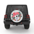WATERCOLOR CHRISTMAS WREATH SILVER CARBON FIBER TIRE COVER