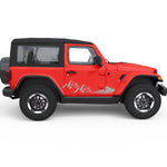 WAVE MOUNTAIN SIDE GRAPHIC DECAL FITS 2005-2017 JEEP WRANGLER 2 DOOR JK