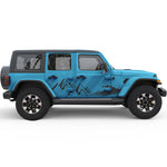 WAVE MOUNTAIN SIDE GRAPHIC DECAL FITS 2005-2017 JEEP WRANGLER 4 DOOR JKU