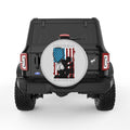 WE STAND FOR THE FLAG WE KNEEL FOR THE FALLEN SILVER CARBON FIBER TIRE COVER