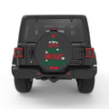 WE WOOF YOU A MERRY CHRISTMAS PEARL  WHITE CARBON FIBER TIRE COVER