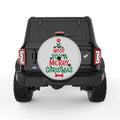 WE WOOF YOU A MERRY CHRISTMAS SILVER CARBON FIBER TIRE COVER