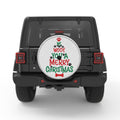 WE WOOF YOU A MERRY CHRISTMAS SILVER CARBON FIBER TIRE COVER