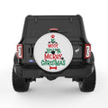 WE WOOF YOU A MERRY CHRISTMAS PEARL  WHITE CARBON FIBER TIRE COVER