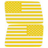 YELLOW AND WHITE AMERICAN FLAG QUARTER WINDOW DRIVER & PASSENGER DECALS