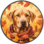 YELLOW LABRADOR FALL BLACK TIRE COVER