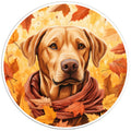 YELLOW LABRADOR FALL BLACK TIRE COVER