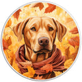 YELLOW LABRADOR FALL WHITE TIRE COVER