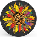 YELLOW LEOPARD SUNFLOWER PEARL  WHITE CARBON FIBER TIRE COVER