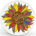 YELLOW LEOPARD SUNFLOWER PEARL  WHITE CARBON FIBER TIRE COVER