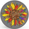 YELLOW LEOPARD SUNFLOWER SILVER CARBON FIBER TIRE COVER