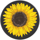 YELLOW SUNFLOWER BLACK CARBON FIBER TIRE COVER