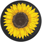 YELLOW SUNFLOWER BLACK TIRE COVER