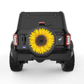 YELLOW SUNFLOWER BLACK CARBON FIBER TIRE COVER
