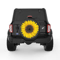 YELLOW SUNFLOWER BLACK TIRE COVER