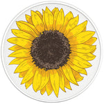 YELLOW SUNFLOWER PEARL  WHITE CARBON FIBER TIRE COVER