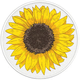 YELLOW SUNFLOWER PEARL  WHITE CARBON FIBER TIRE COVER