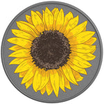 YELLOW SUNFLOWER SILVER CARBON FIBER TIRE COVER