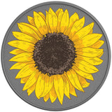 YELLOW SUNFLOWER SILVER CARBON FIBER TIRE COVER