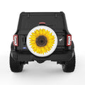 YELLOW SUNFLOWER WHITE TIRE COVER