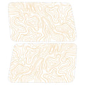 YELLOW TOPOGRAPHIC MAP QUARTER WINDOW DRIVER & PASSENGER DECALS