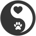 YING YANG PAW HEART BLACK CARBON FIBER TIRE COVER
