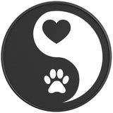 YING YANG PAW HEART BLACK CARBON FIBER TIRE COVER