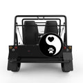 YING YANG PAW HEART BLACK CARBON FIBER TIRE COVER FOR MOKE