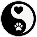 YING YANG PAW HEART BLACK TIRE COVER