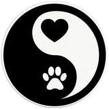 YING YANG PAW HEART PEARL  WHITE CARBON FIBER TIRE COVER