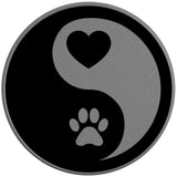 YING YANG PAW HEART SILVER CARBON FIBER TIRE COVER